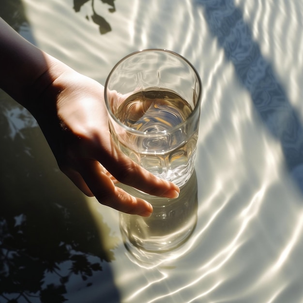 Clear Water View mano femminile AI generativa