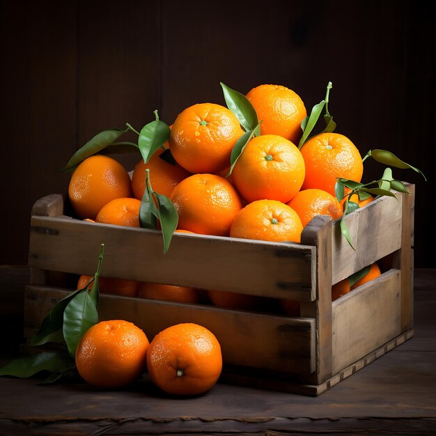 Clementine fresche in cassa di legno