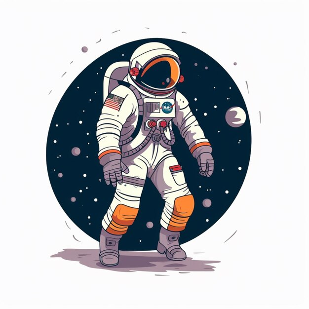 clip in stile cartone animato dell'astronauta