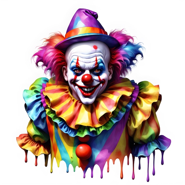 Clipart del clown divertente multicolore