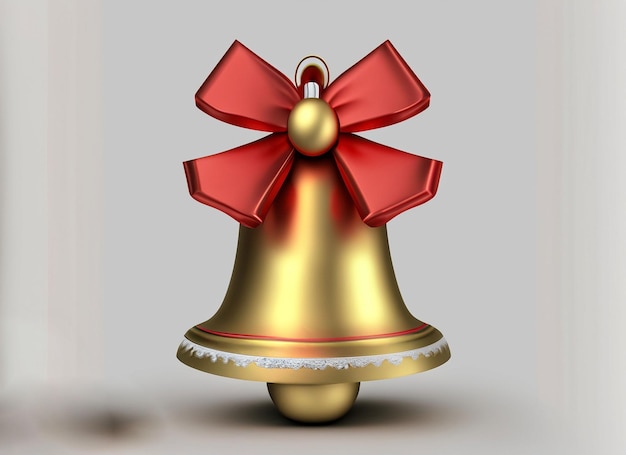 Clipart della campana di Natale 3d su fondo bianco