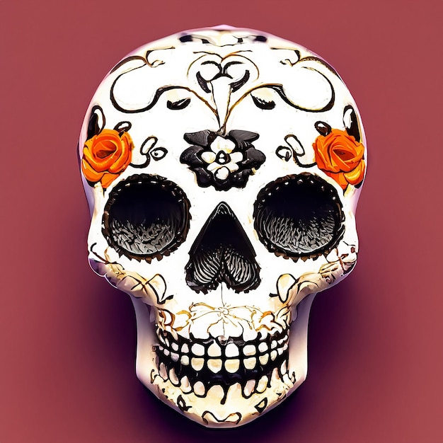 Clipart della testa dello scheletro di Halloween