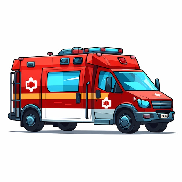 Clipart di ambulanze a risposta rapida per illustrazioni mediche di emergenza