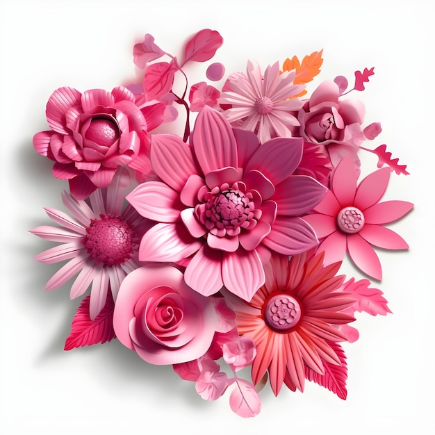 Clipart fiore rosa 3D