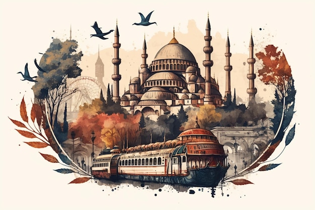 Clipart viaggiare città di Istanbul