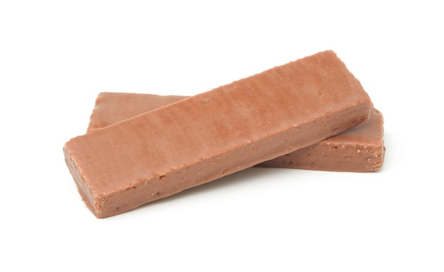 Close up cioccolato isolato su sfondo bianco