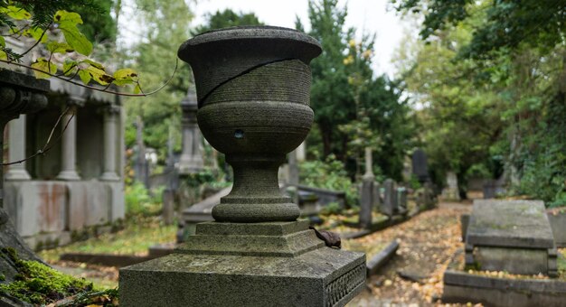 Close-up del cimitero