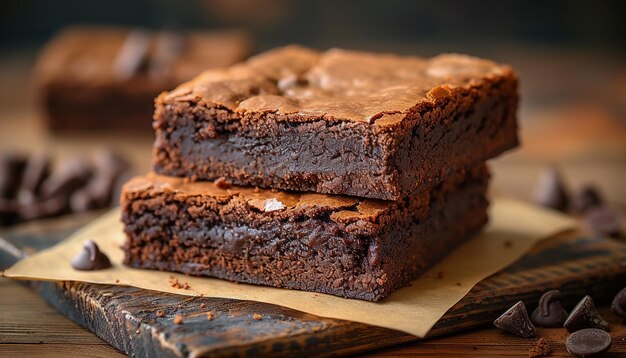 Close-up del dessert brownie sul piatto