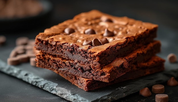 Close-up del dessert brownie sul piatto