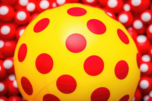 Close-up della consistenza di polka dot su una palla di gomma