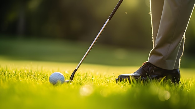 Close-up della mano di un giocatore di golf che afferra un club durante uno swing