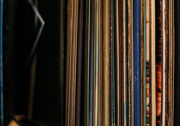 Close-up della raccolta di record