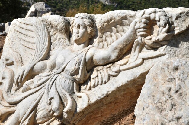 Close-up della statua