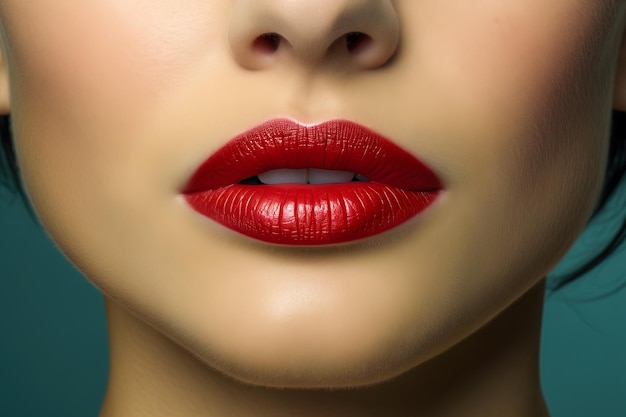 Close-up delle labbra femminili