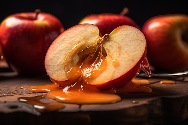 Close-up di Apple Peels curling su una tavola da taglio