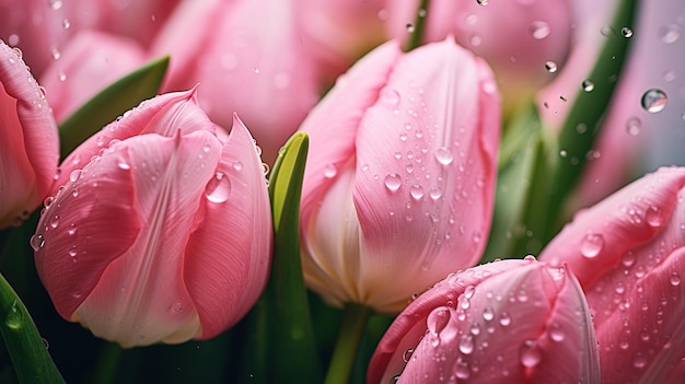 Close-up di bellissimi tulipani rosa