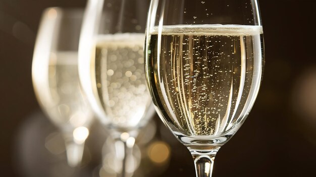 Close-up di bicchieri di champagne