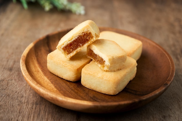 Close-up di biscotti in piatto su tavola