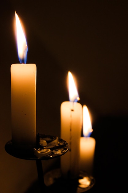 Close-up di candele accese