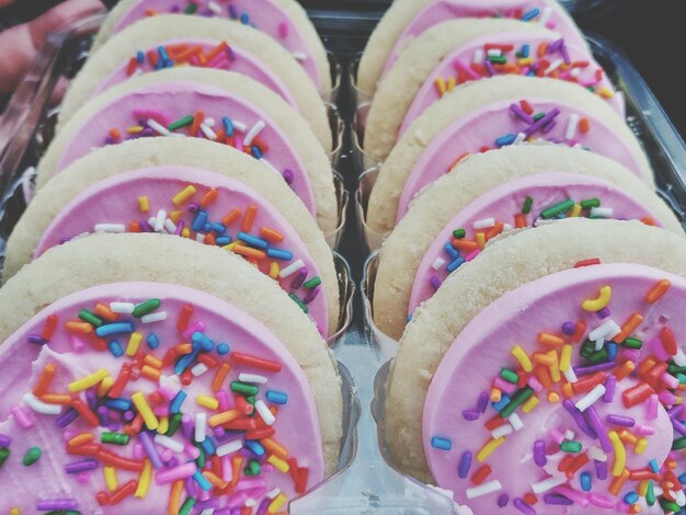 Close-up di caramelle multicolori