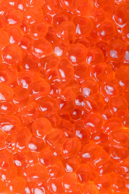 Close up di caviale rosso salmone