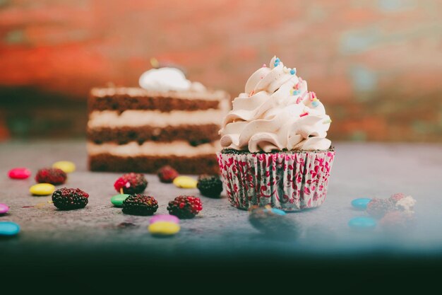 Close-up di cupcake sul tavolo