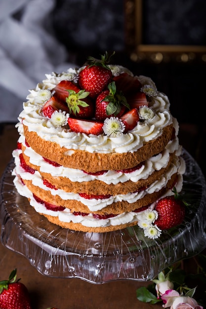 Close-up di deliziosa torta fatta in casa