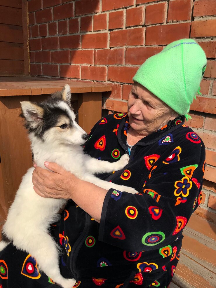 Foto close-up di donna e cane