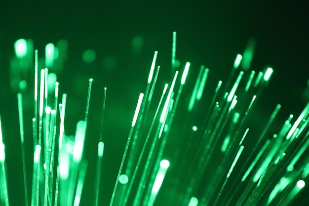 Close-up di fibra ottica illuminata