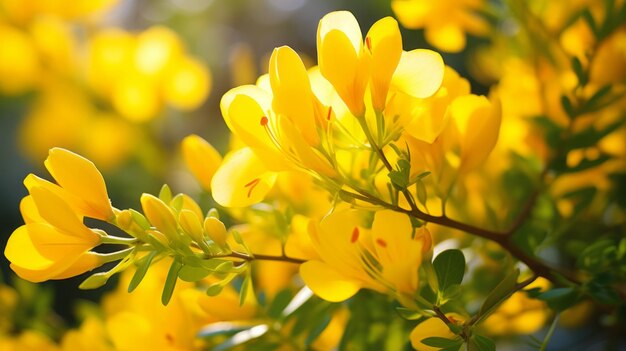 Close-up di fiori gialli di coronilla valentina in natura