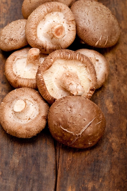 Close-up di funghi commestibili su tavola