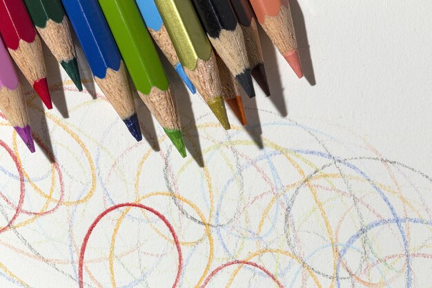 Close-up di matite colorate