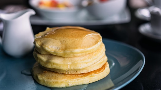 Close-up di pancake nel piatto
