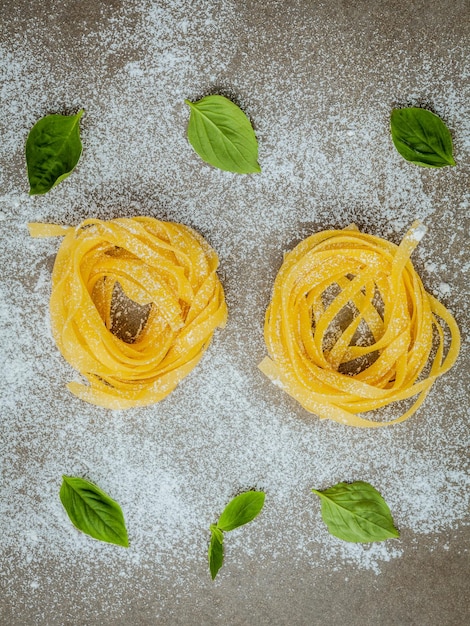 Close-up di pasta cruda