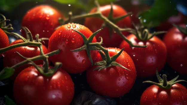 Close-up di pomodori rossi in acqua dolce