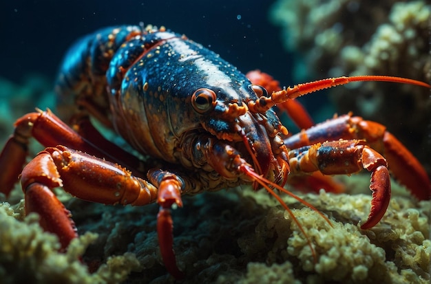 Close-up di un aragoste vivo nel suo habitat naturale