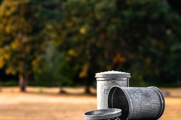 Foto close-up di un barattolo sul tavolo al parco