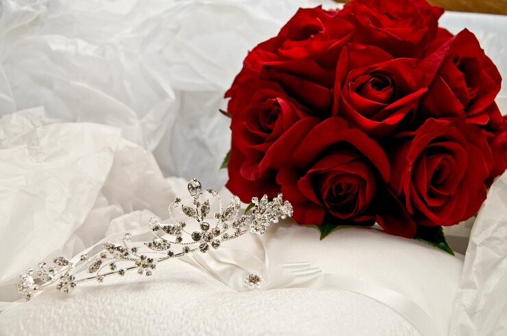 Foto close-up di un bouquet di rose