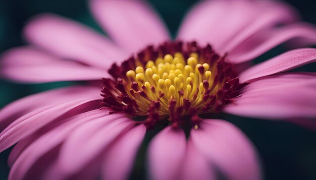 Close up di un fiore di crisantemo rosa con una bassa profondità di campo