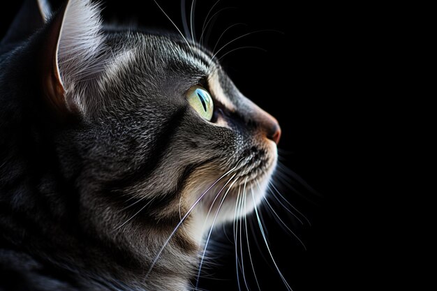 Close-up di un gatto domestico con occhi verdi penetranti
