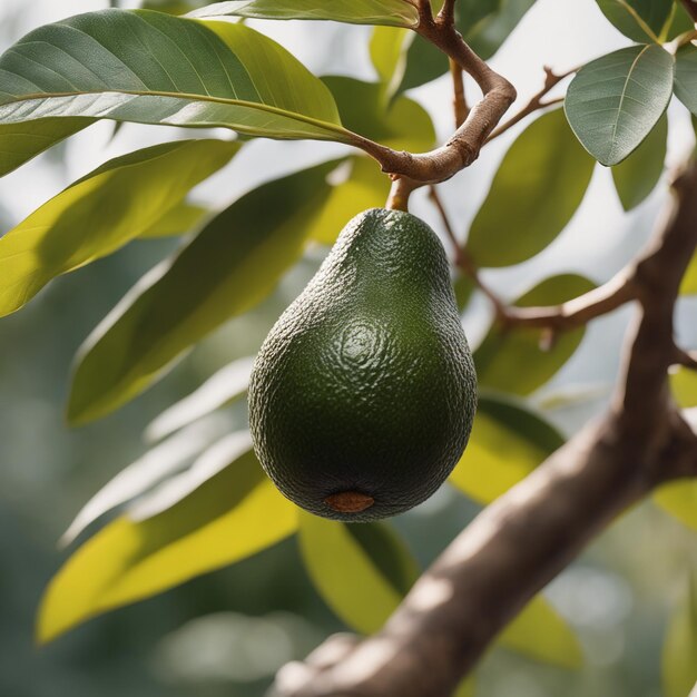 Close-up di un grappolo di avocado fresco sull'albero