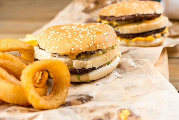 Close-up di un hamburger