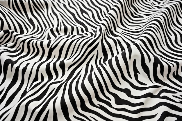 Close-up di un lenzuolo con motivo a strisce di zebra