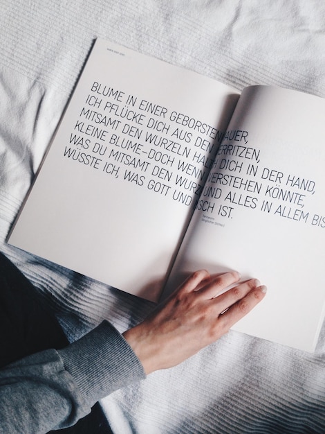 Close-up di un libro ritagliato con una penna