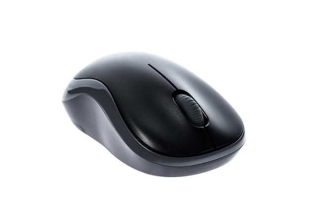 Close-up di un mouse per computer su sfondo bianco