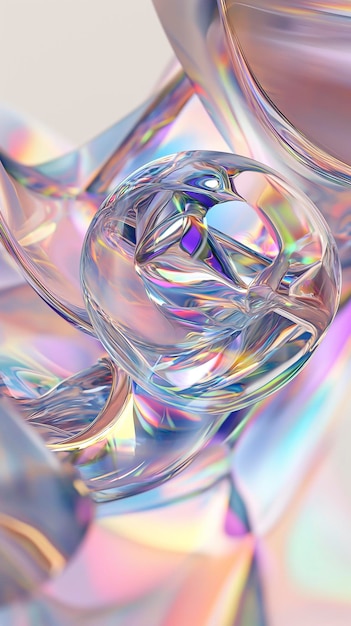 Close up di un oggetto di vetro con uno sfondo sfocato Holo Textures