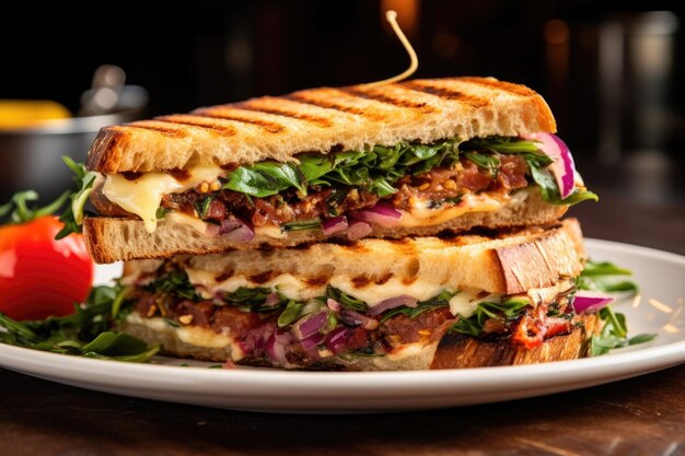 Close-up di un panino alla griglia