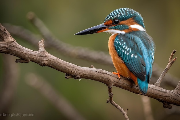 Close-up di un piccolo pescatore colorato carino appoggiato su un ramo nel cespuglio africano sulla riva del fiume Chobe