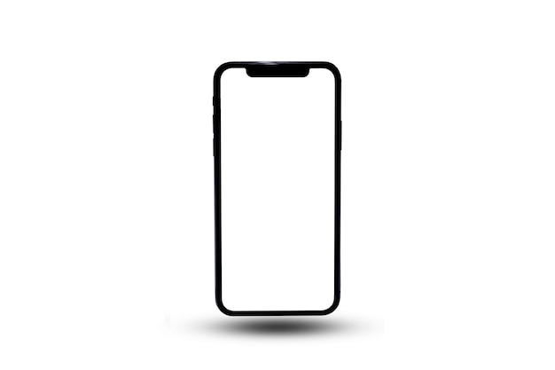 Close-up di un telefono cellulare su sfondo bianco