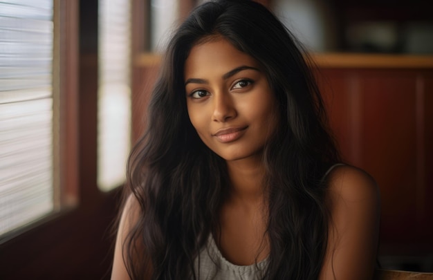 Close-up di una giovane donna indiana